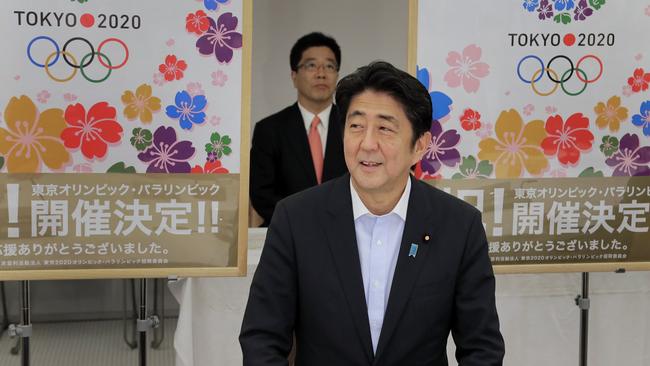 Japanese Prime Minister Shinzo Abe after Tokyo's successful 2013 bid to host the 2020 Summer Olympics and Paralympics. Picture: AP /Itsuo Inouye