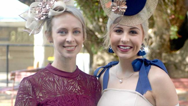 Shannon Hopkins, RJC ambassador and Ashley Hanson of Stockland Rockhampton preview field fashions before the three-day Capricornia yearling sale carnival. Picture: Jann Houley