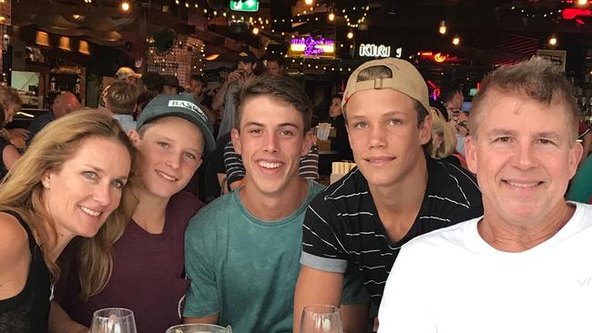 Kylie and Glen Noble with son Benji, 12, Zac, 18 and Alex, 16. Picture: Supplied