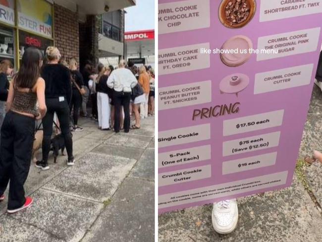 Dozens of people have taken to social media to declare they’d been duped by an unofficial 'pop-up' selling cookies from a cult US bakery. Picture: TikTok