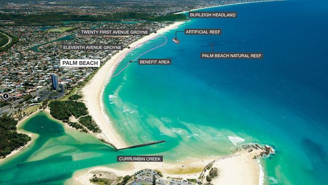 The artifical reef is expected to create benefits to a large area of the Palm Beach coastline.