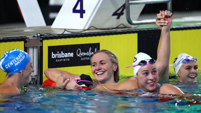 Titmus, Brianna Throssell and Jack all train together. (Photo by Quinn Rooney/Getty Images)