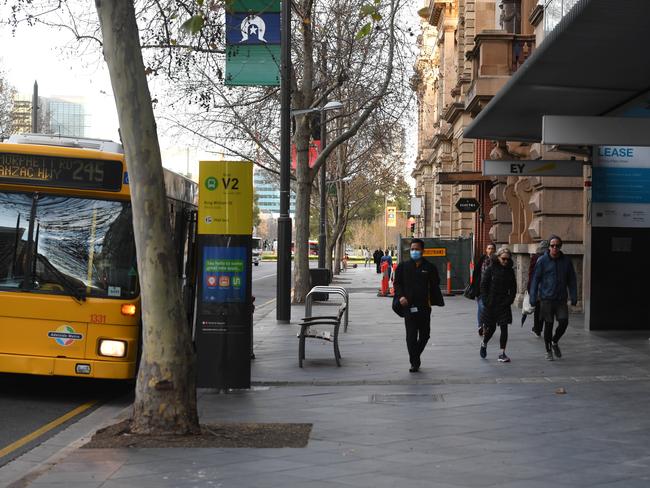 King William Street, 8.30am Wednesday July 21. Picture: Tricia Watkinson