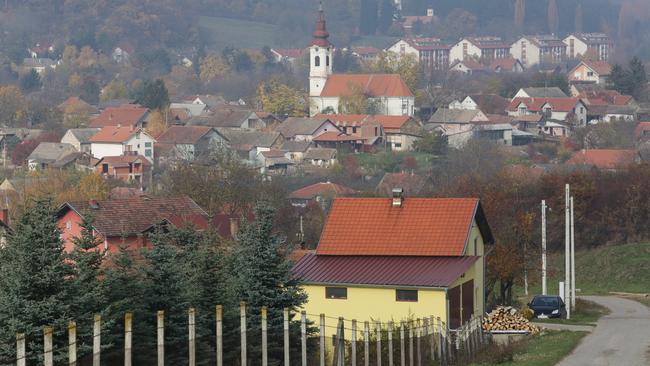 View of the town from Damir Dokic’s property in Vrdnik, Serbia. Picture: Ella Pellegrini