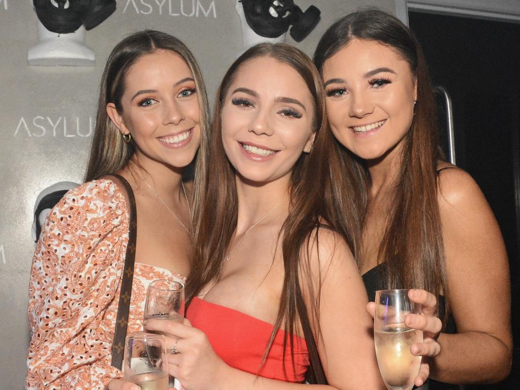 Seanna Potter, Sophie Burness and Bianca Meredith at opening of Asylum Nightclub, Surfers Paradise. Picture: Regina King