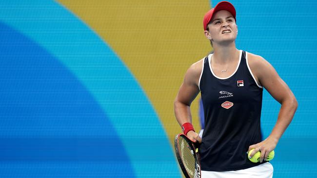 Ash Barty struggled in her first match.