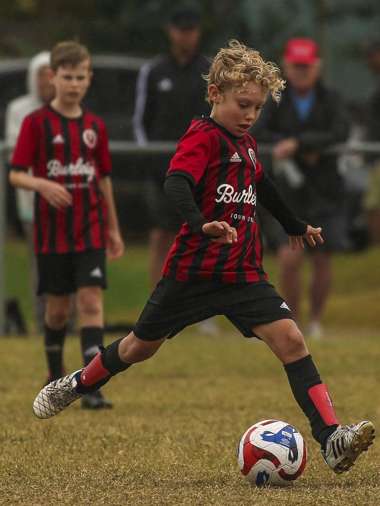 U/10Ã•s Michelton FC V Burliegh in the Premier Invitational Football Carnival at Nerang. Picture: Glenn Campbell