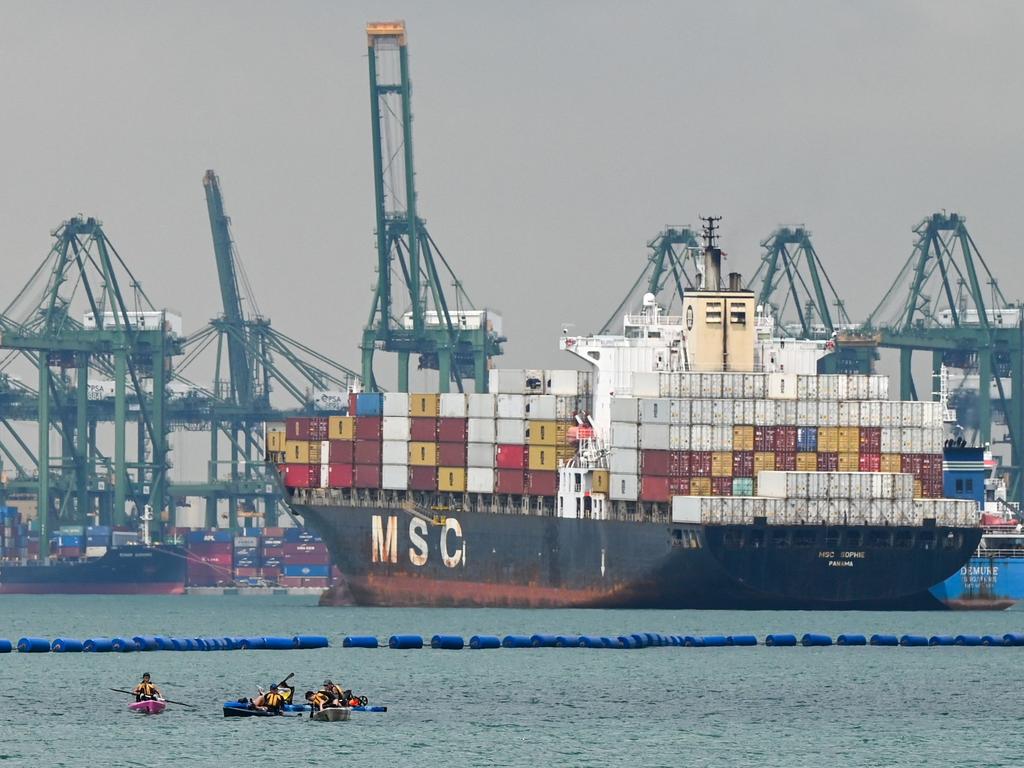 A container ship docked in Singapore. Picture: Roslan Rahman/AFP