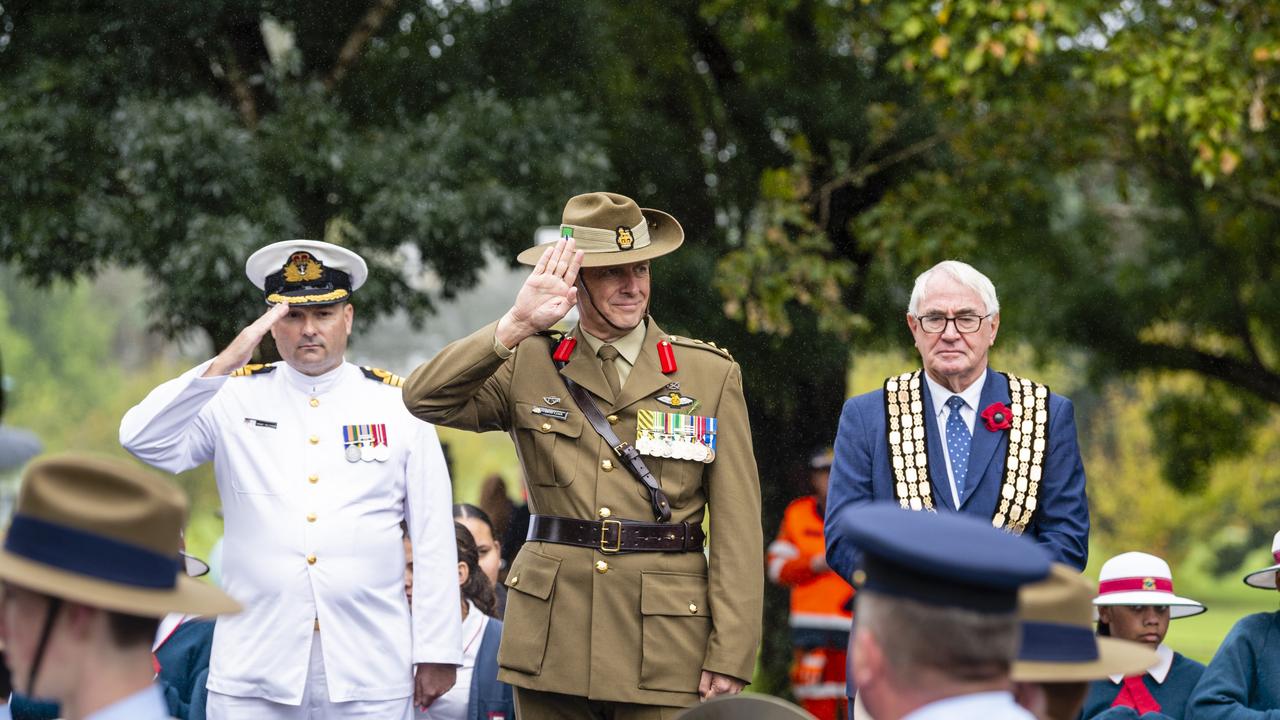 Anzac Day morning march and service, Monday, April 25, 2022. Picture: Kevin Farmer