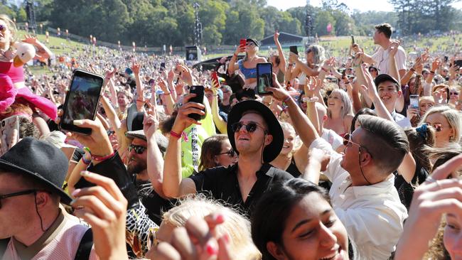 Music fans enjoying themselves at Splendour in the Grass 2019. Picture: Regi Varghese/AAP