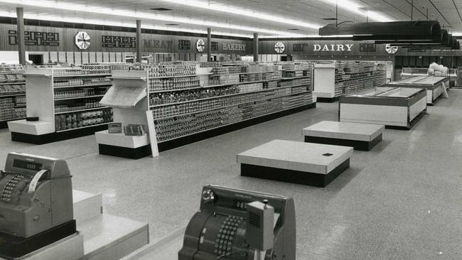 Inside Woolworths’ supermarket at Marion Shopping Centre in 1968.