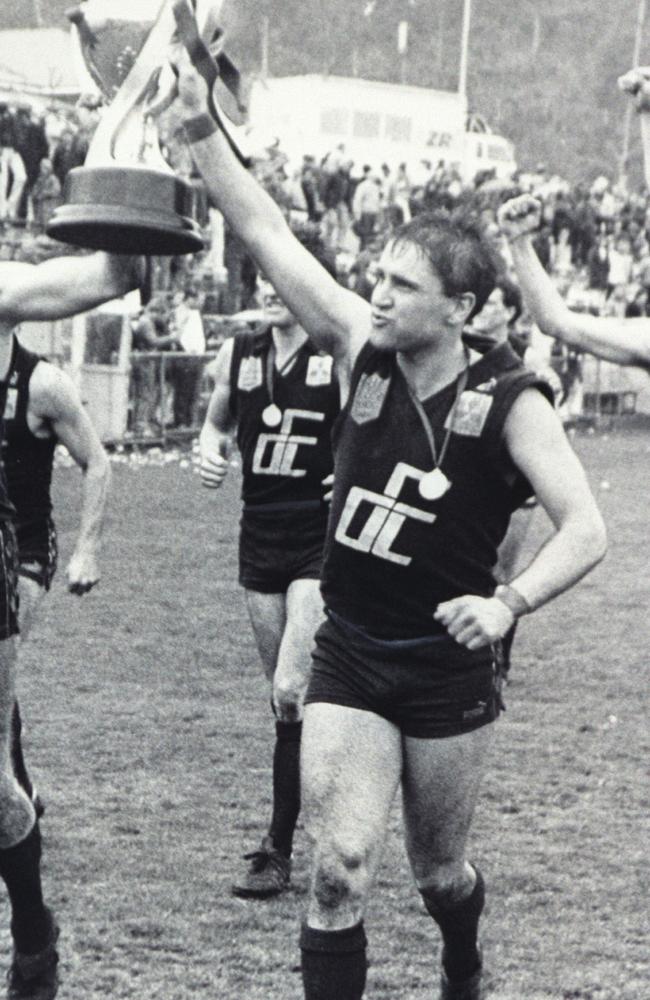 Fagan after winning a premiership witj Devonport in Tasmania in 1988.