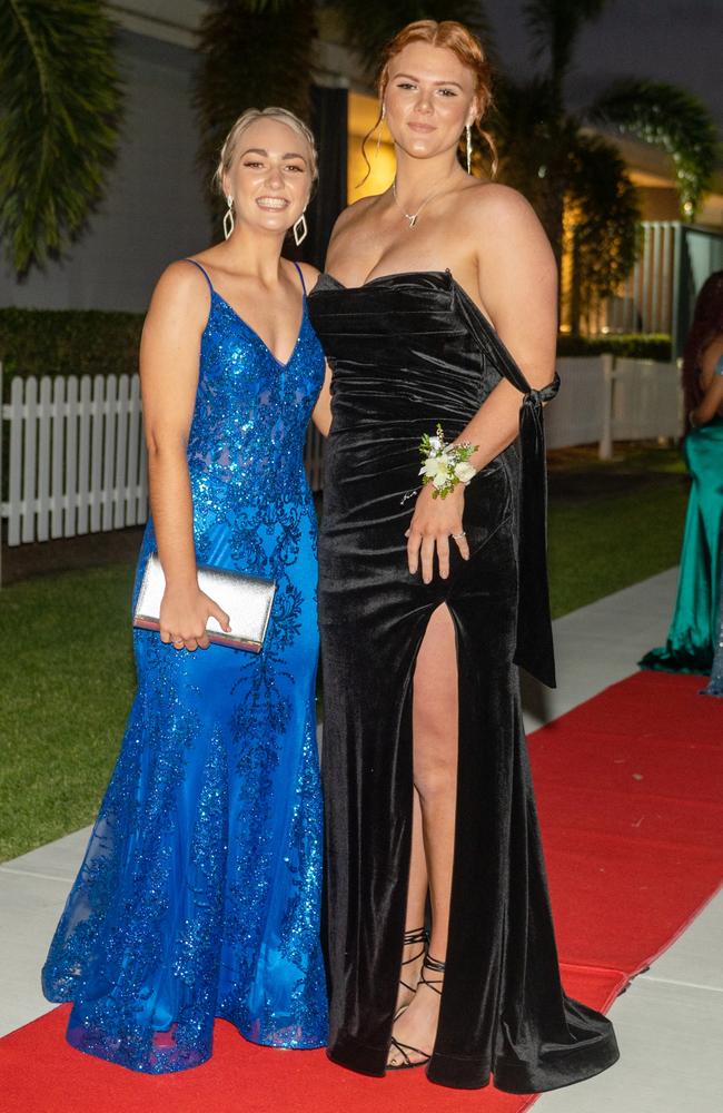 Caitlin Morris and Gracie Morris at Mackay State High School formal 2022.Picture: Michaela Harlow