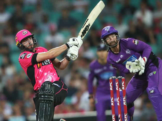 James Vince goes big for the Sixers last BBL season. Picture. Phil Hillyard