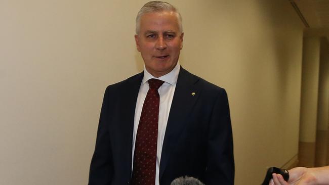 Michael McCormack arrives for the Nationals’ party room meeting today. Picture: Kym Smith