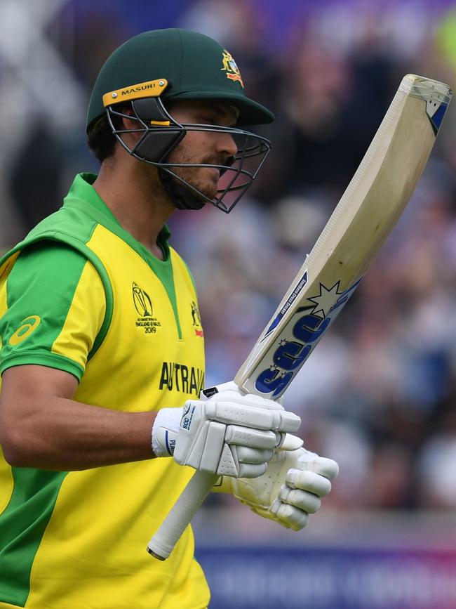 Australia’s Nathan Coulter-Nile leaves the field after his brilliant 92. Picture: AFP