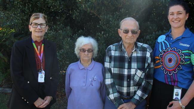 Fay Steel no longer needs to travel to Brisbane with her husband John for urology appointments thanks to the return of a local public urology service which see patients from the Wide Bay Hospital and Health Service area access a clinic at Mater Private Hospital Bundaberg. They are pictured with WBHHS Chief Executive Debbie Carroll (left) and Mater General Manager Catherine Hackney (right).