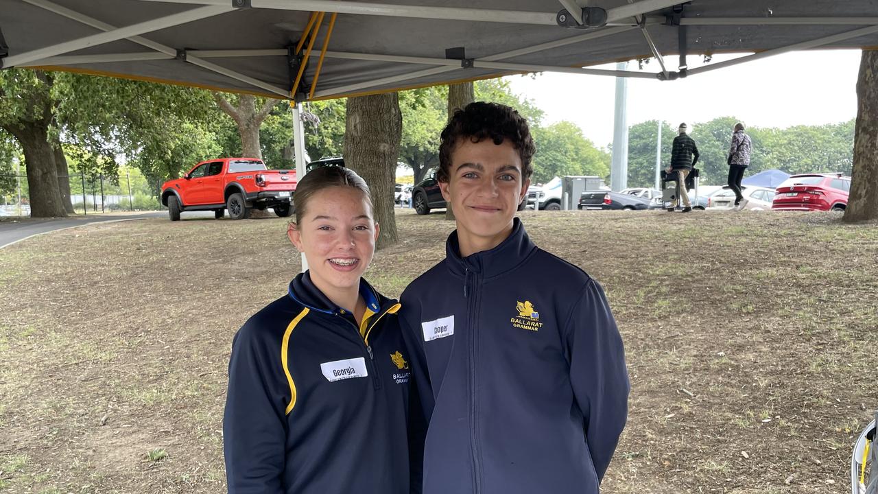 Ballarat Grammar students Georgia Bottrell and Cooper Miller. Picture: Shane Jones.