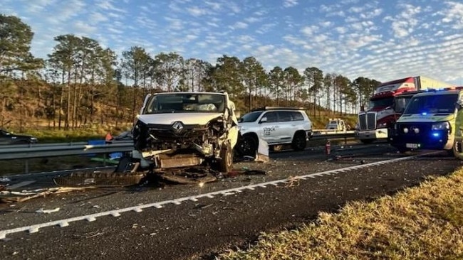 The scene of the crash on the Bruce Highway. Picture: Contributed.