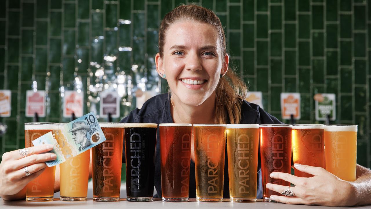 Craftapped founder Amberlyn Baines, is offering subscribers 10 schooners a month for $10 at selected breweries around the state. Picture: Lachie Millard