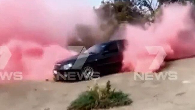 A gender reveal burnout in South Australia.