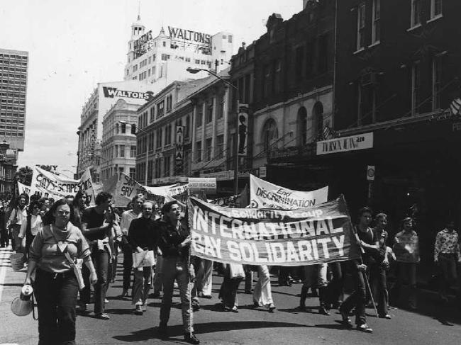 The 1978 Mardi Gras and Gay Solidarity Group protests. Picture: Australian Lesbian and Gay Archives