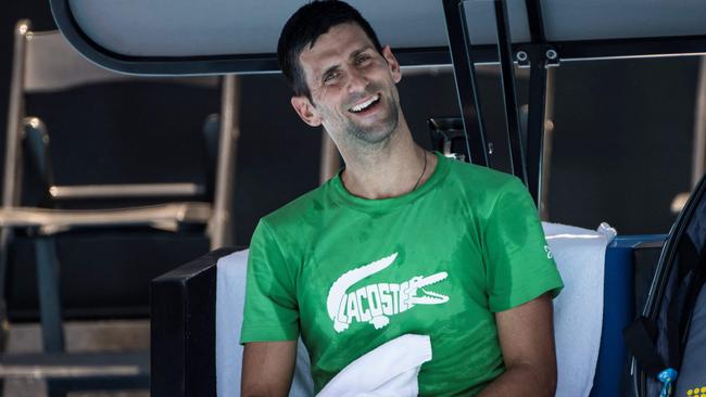 Novak Djokovic on Rod Laver Arena this week. Picture: AFP Images