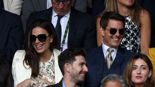 The pair were spotted looking happy while watching the women's singles final at Wimbledon. Picture: Adrian Dennis / AFP.