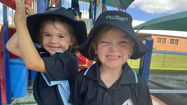 The Prep students enjoying their first day St Mary's Catholic Primary School.