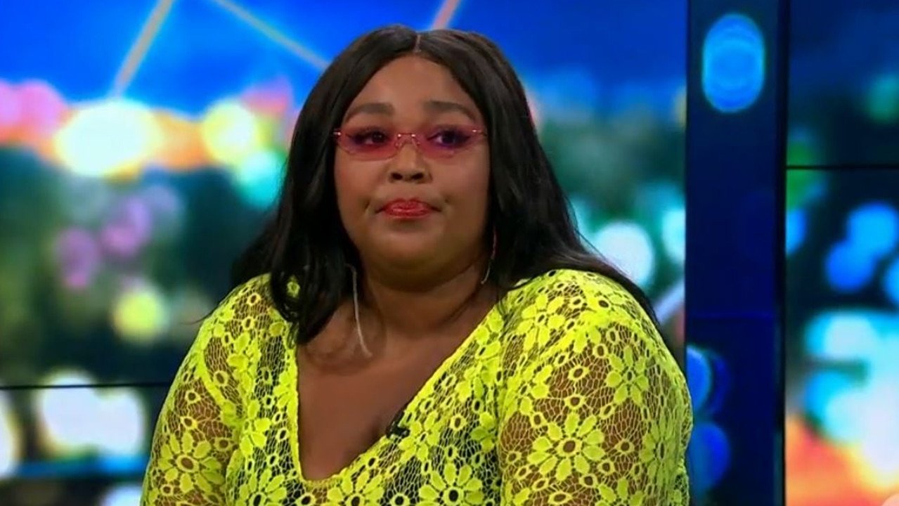 “Miley, what’s good?,” Lizzo threw to the camera with mock anger. Picture: Channel 10.