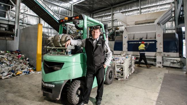 Stephen Scherer is general manager of Recycling Plastics Australia — which uses state-of-the-art technology to sort and wash plastic household waste. Picture: Morgan Sette