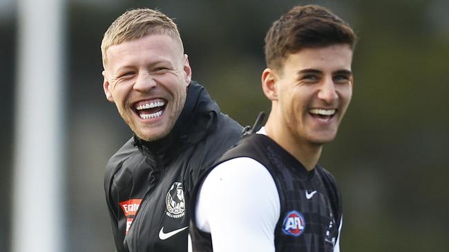 Jordan De Goey is in doubt for the Pies clash with North. Picture: Getty Images