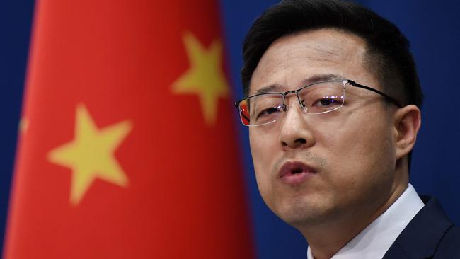 Chinese Foreign Ministry spokesman Zhao Lijian. Picture: AFP