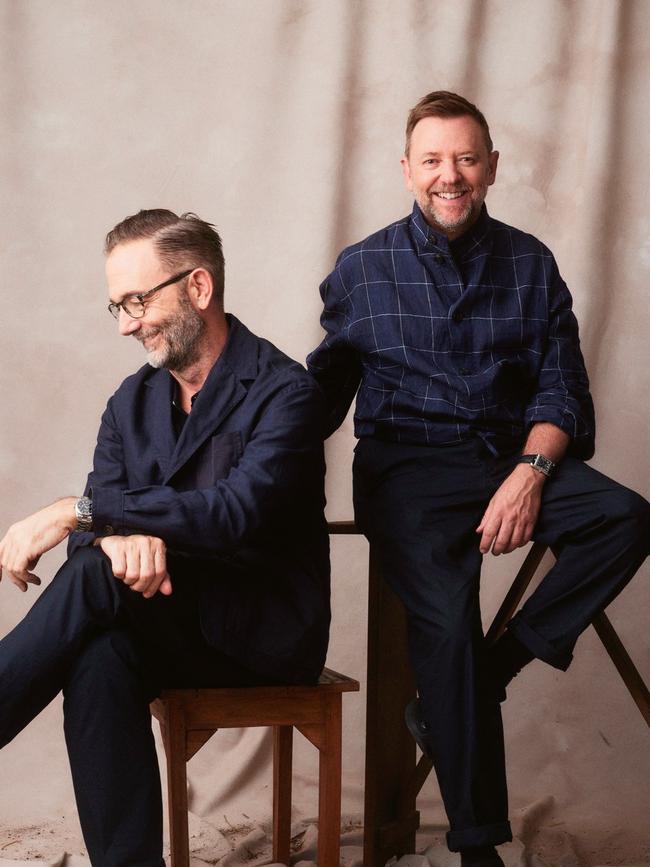 Australian-born art director Bradley Seymour (R) and his designer partner Fabrizio Talini (L) at home in Tuscany. Picture: Robyn Lea