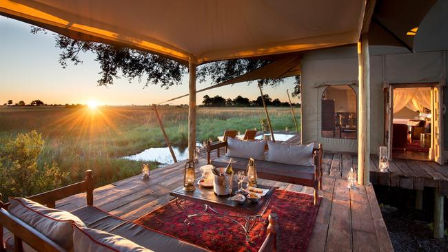 Breakfast in camp, or out in the wild, at Duba Plains camp, Botswana.