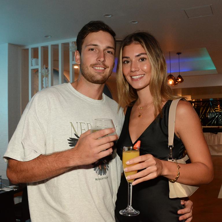 Aiden Cox and Dekota Thompson at opening of Memory Lane, Broadbeach. Picture: Regina King.