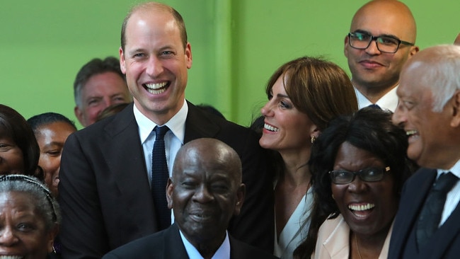 William and Kate with members from the Windrush Cymru Elders during a visit to Wales. Picture: Geoff Caddick – WPA Pool /Getty Images