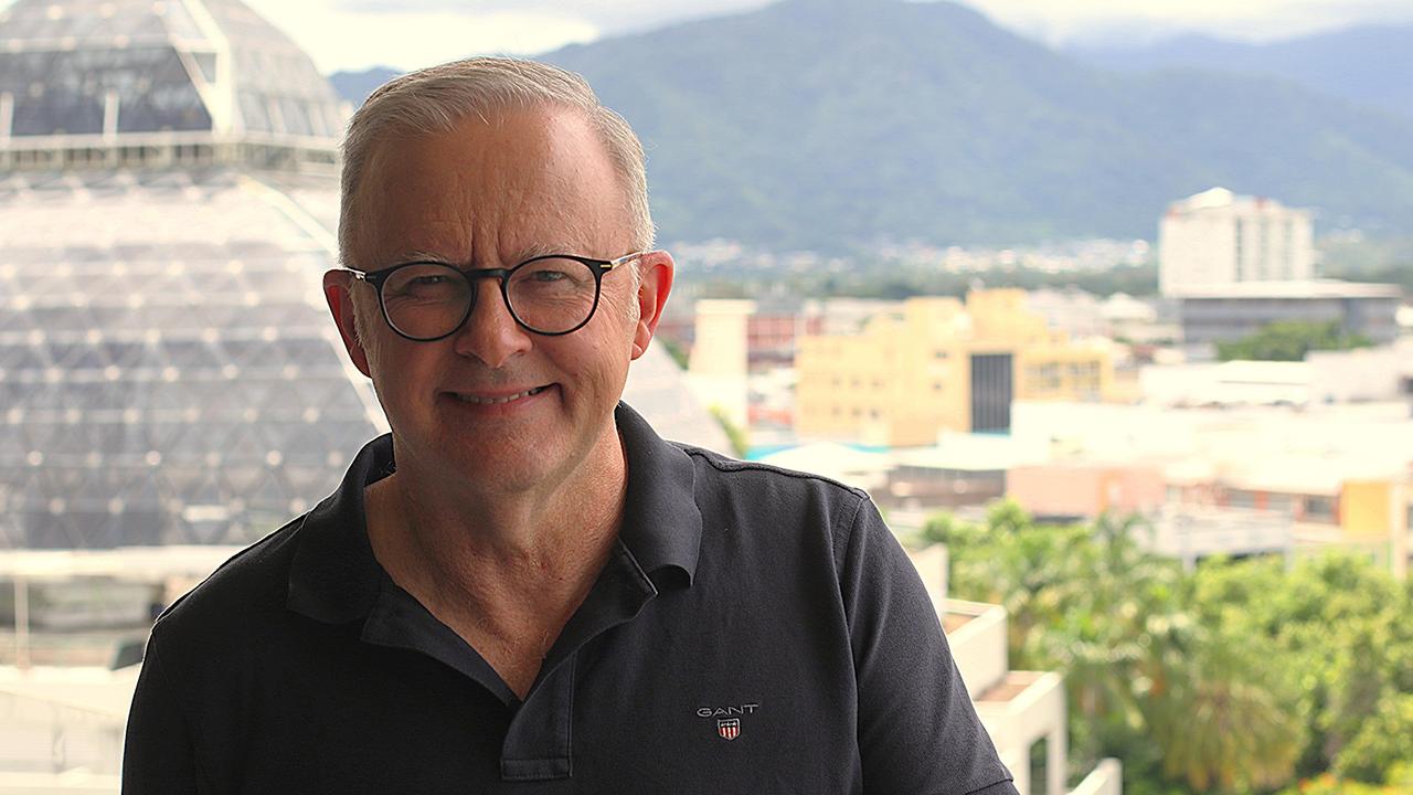 Prime Minister Anthony Albanese at the Hilton Cairns in Far North Queensland on Tuesday. Picture: Samuel Davis