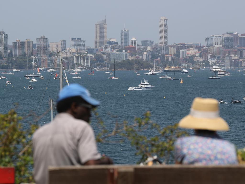 Crowds gather near Hornby Lighthouse on South Head before the start of the race. 2019 Sydney to Hobart Crowds watching the race as the Yachts pass through the heads. Picture: Rohan Kelly