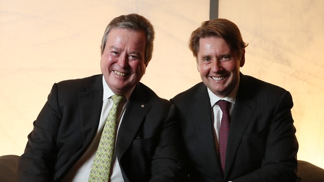 Star Entertainment chairman John O'Neill and former CEO Matt Bekier. Picture: Liam Kidston.