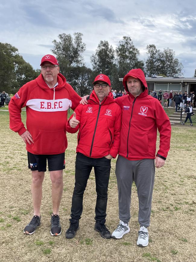 East Brighton’s coaching team: from left, Alan Curtis, Andrew Kahofer and Ash Lever.