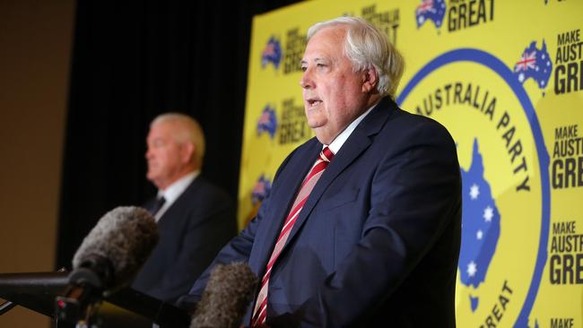 Clive Palmer says his United Australia Party will contest the state election. Picture: Richard Gosling