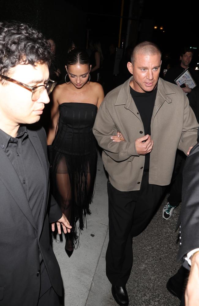 Channing Tatum and Inka Williams are seen exiting a pre-Oscars party in Los Angeles on Friday night. Picture: PGP/Backgrid