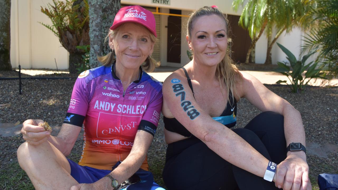 Bernadette Chapman and Julie Griffiths at the Garmin Noosa Triathlon on October 30, 2022. Picture: Sam Turner