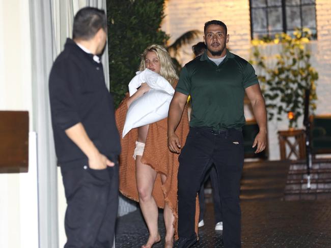 Concerns for Britney Spears grew this year after these images emerged of the star, barefoot and dishevelled, at the Chateau Marmont, in the wake of what was reportedly a heated altercation with her boyfriend, Paul Richard Soliz.Picture: Backgrid