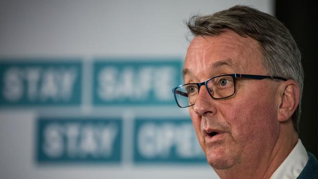 Victorian Health Minister Martin Foley confirmed a young girl had tested positive after returning from Sydney. Picture: Darrian Traynor/NCA Newswire