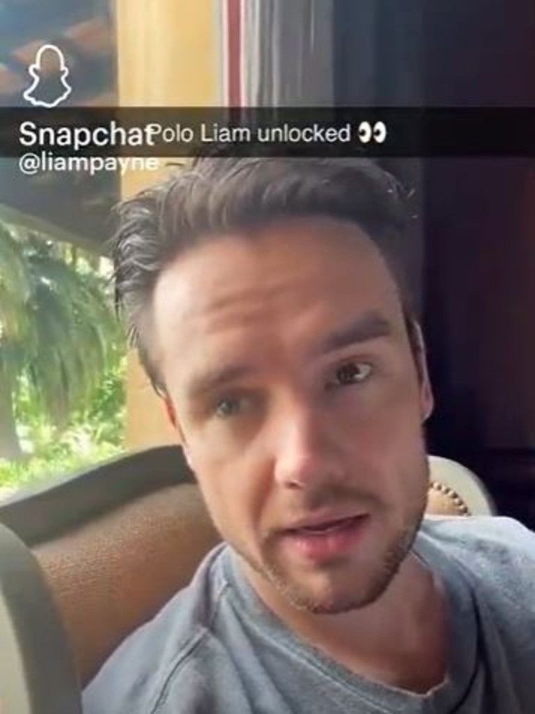 Believed to be one of Liam Payne's last social media post before falling to his death. Picture Snapchat