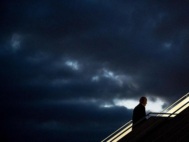 US President Joe Biden boards Air Force One before departing Warsaw Chopin Airport in Warsaw. Picture: AFP