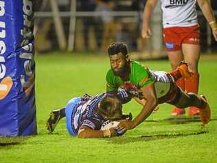 Billy Gilbert scores for the Capras. Picture: Brian Cassidy