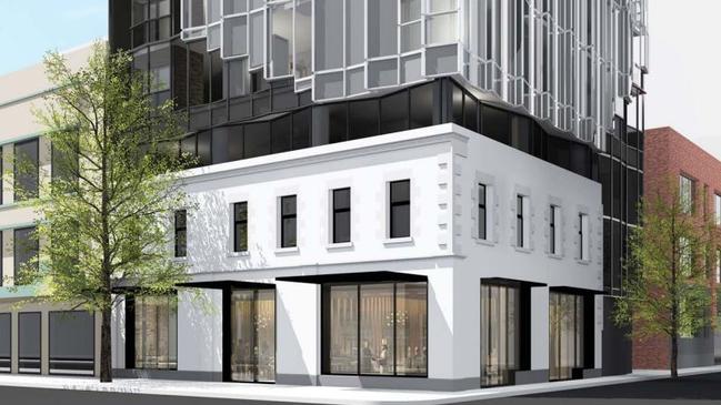 An artist’s impression of the proposed 26-storey, $14.8 million tower for the Great Western Hotel on King St in Melbourne CBD.